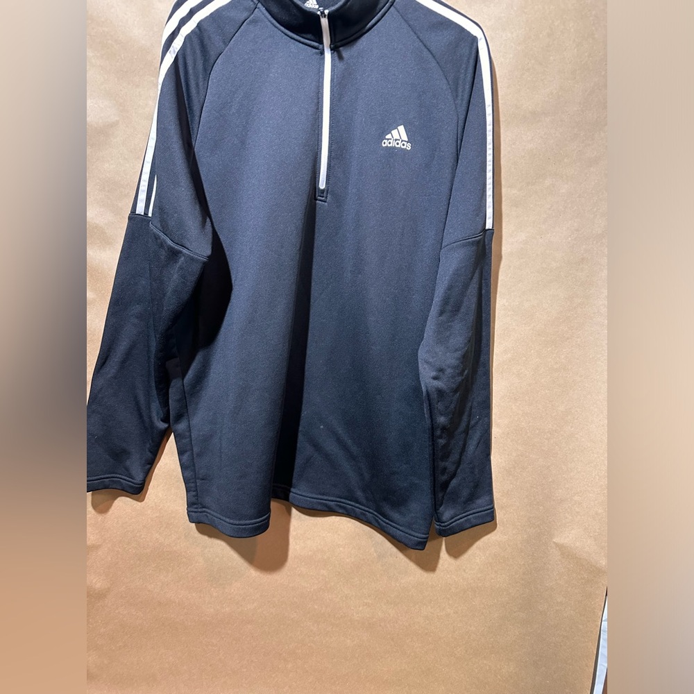Adidas Golf Sweatshirt Mens Black Crew Neck Fleece Pullover Size XL